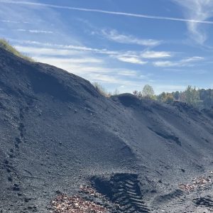 Pictured here is Mirimichi Green biochar awaiting incorporation into one of our soil amendment products.