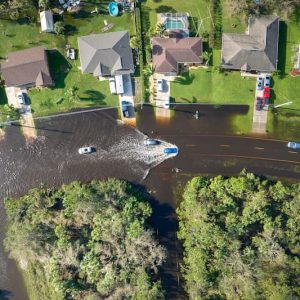 florida neighborhood being inundated with storm surge.